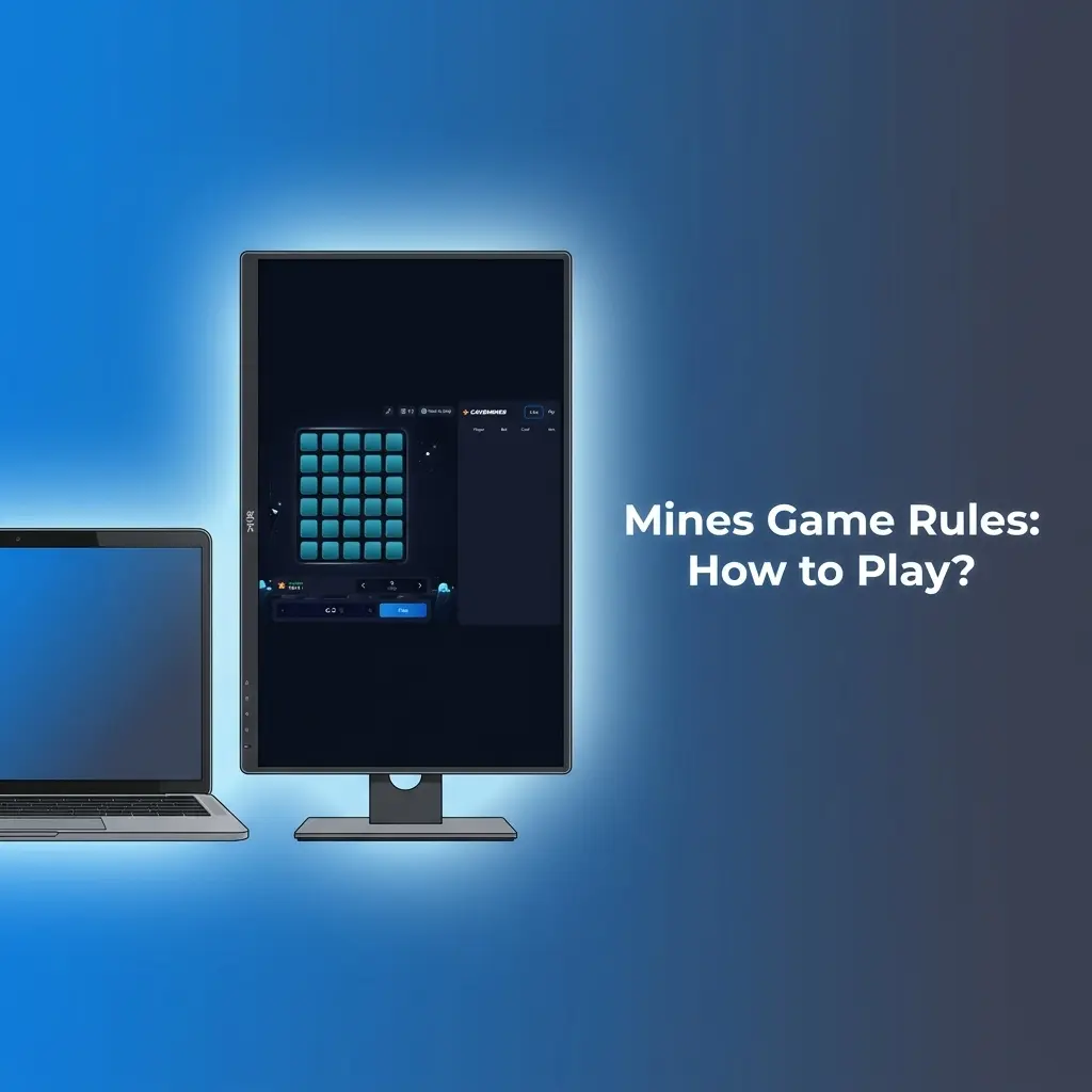 Mines game on a 5x5 grid showing tiles, bet options from 10 to 100,000 INR, and multiplier mechanics for each safe reveal.